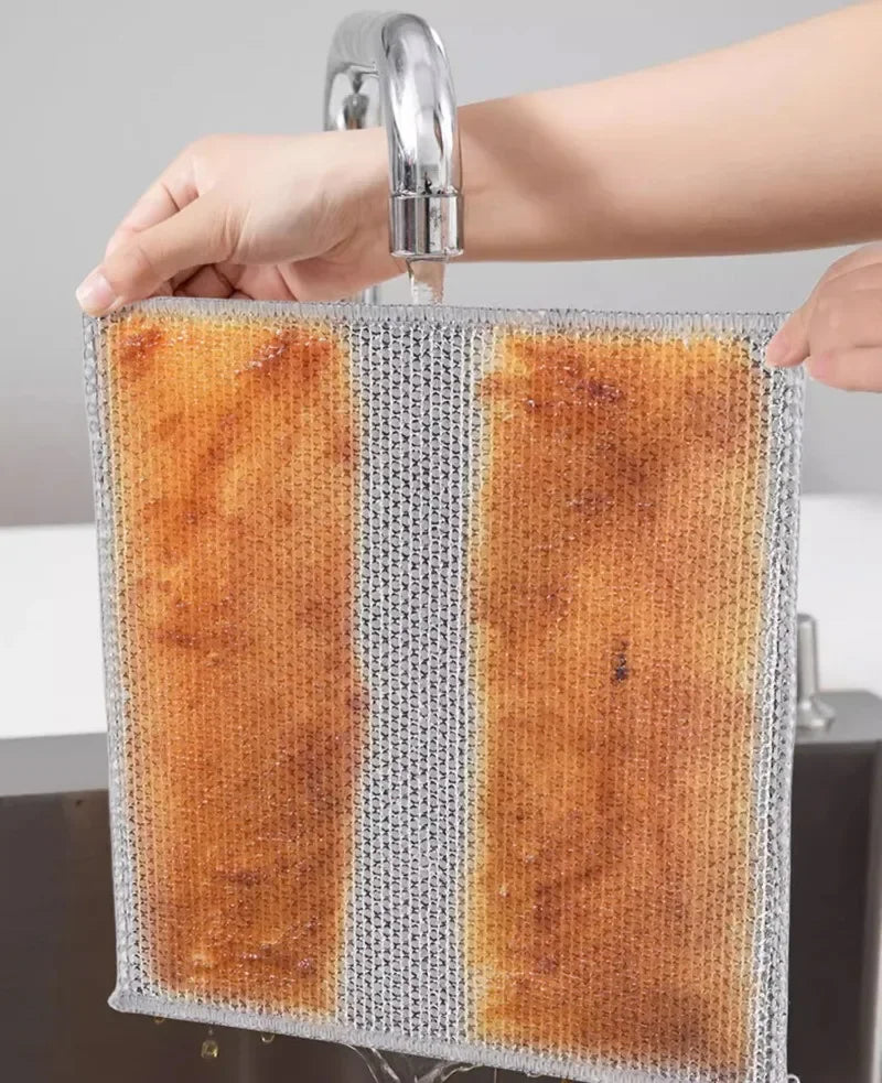 5/20pcs Steel Wire Mesh Cleaning Cloth – Non-Scratch Dish Rags