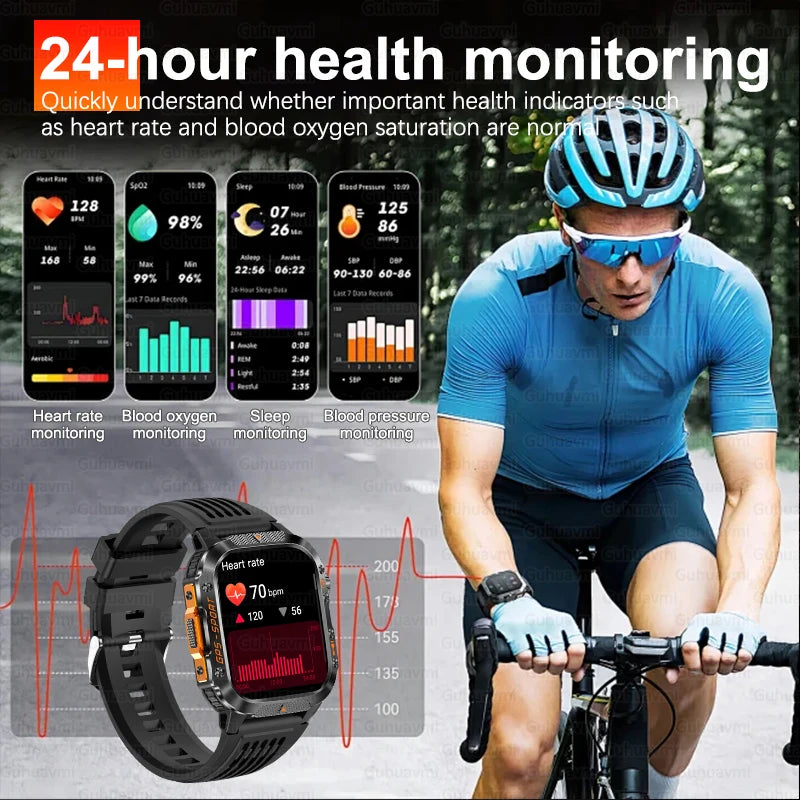 Military Grade GPS Smartwatch Men 10ATM Waterproof Outdoor