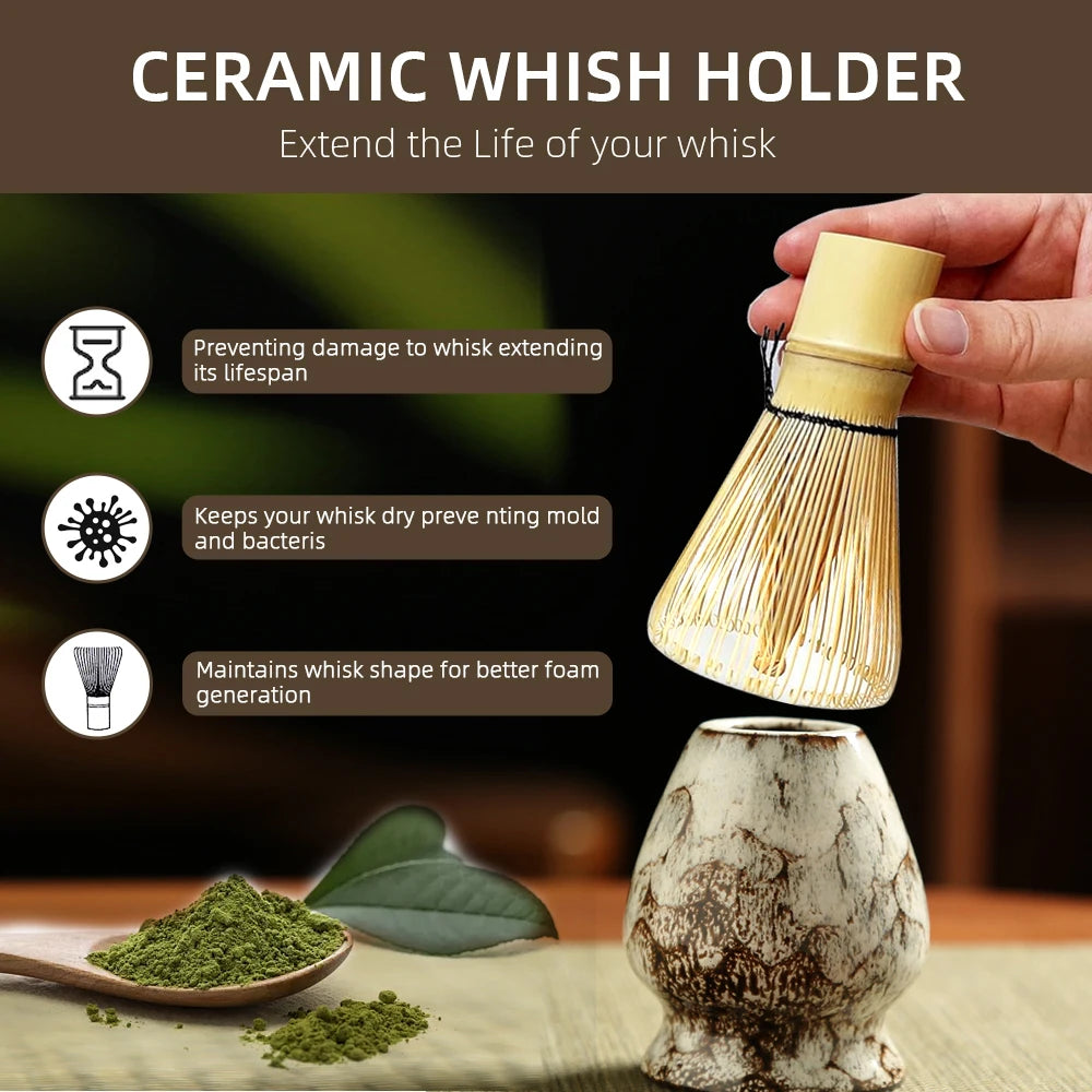 6PCS Japanese Matcha Tea Set – Bamboo Whisk, Bowl & Tools