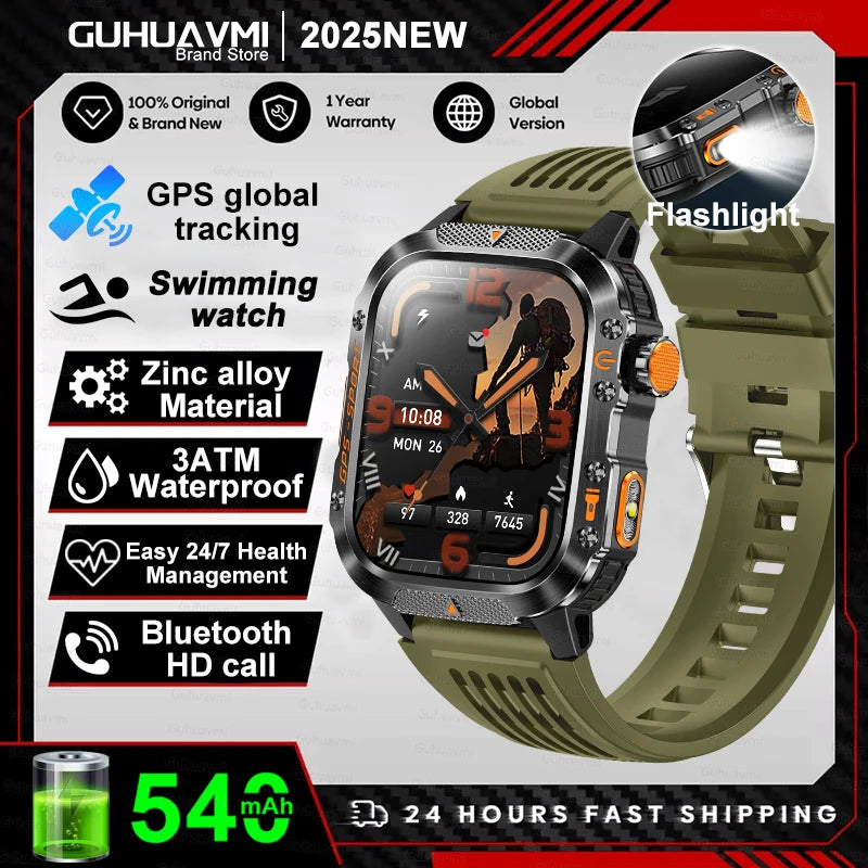 Military Grade GPS Smartwatch Men 10ATM Waterproof Outdoor