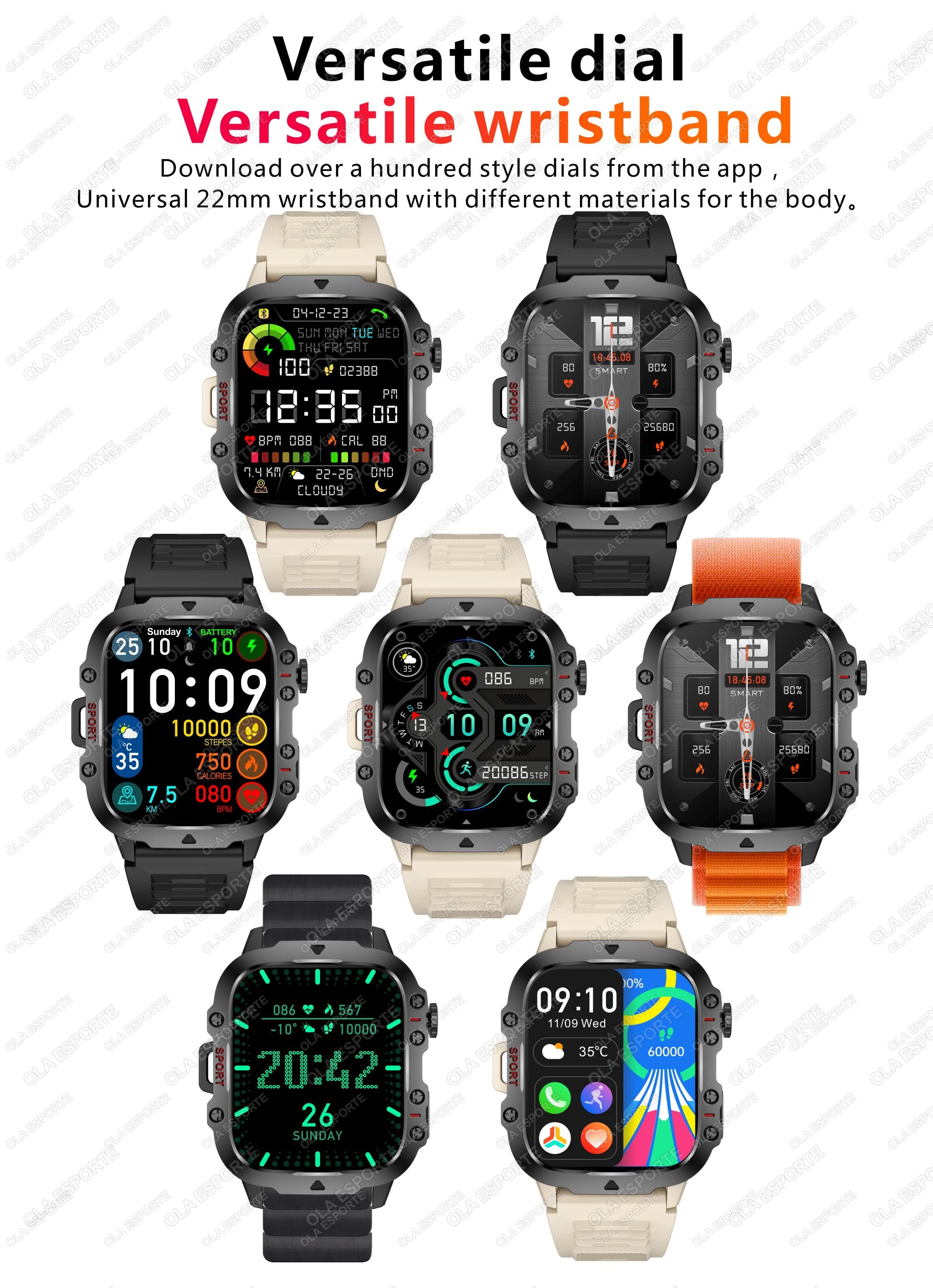 2025 Huawei/Xiaomi Military GPS Smartwatch – Waterproof with Flashlight