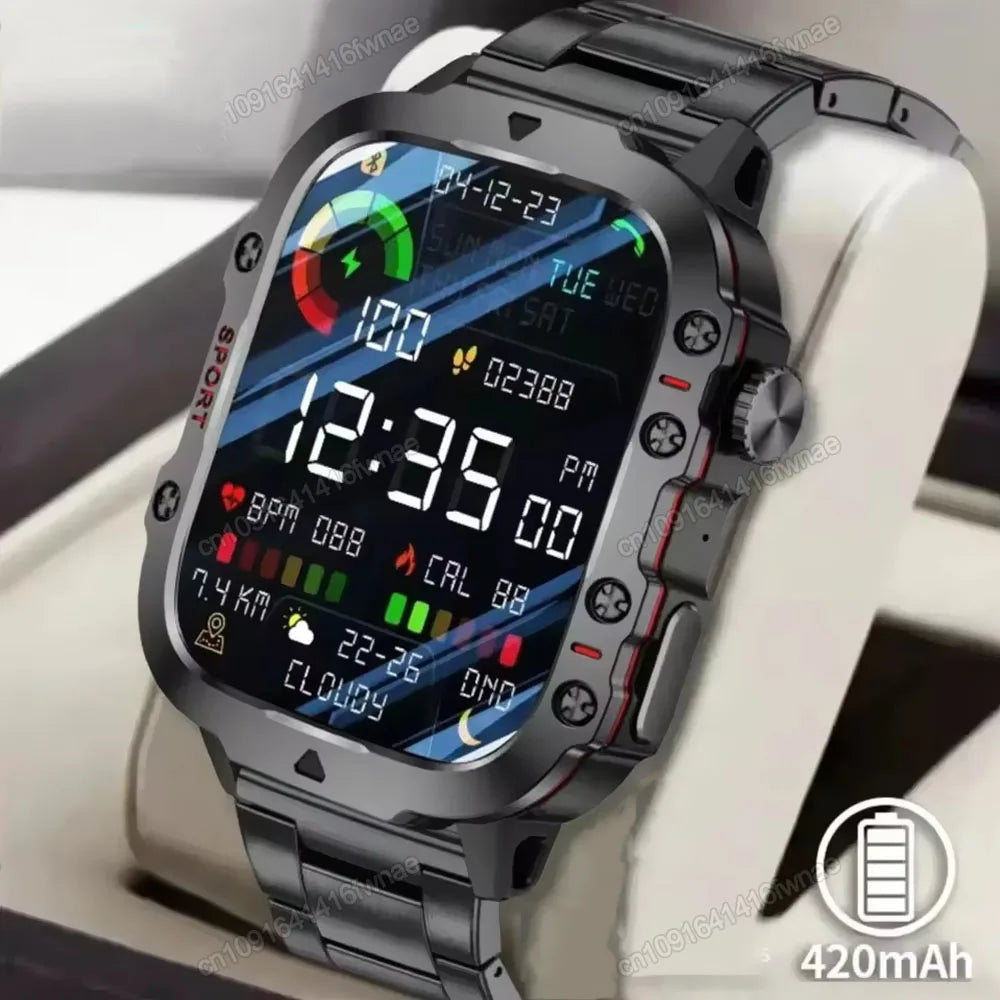 2025 Huawei/Xiaomi Military GPS Smartwatch – Waterproof with Flashlight