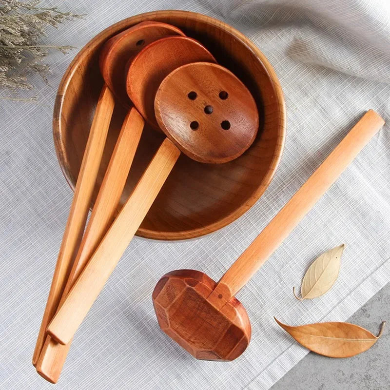 Japanese Long Handle Bamboo Soup Spoon Kitchen Cooking Tool