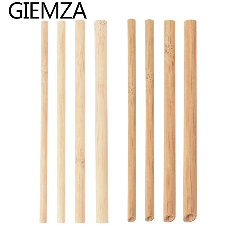 Reusable Bamboo Wood Drinking Straws 50pcs Eco Friendly Tubes
