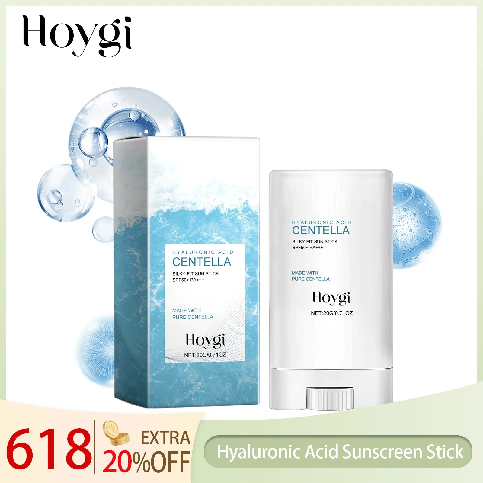 Hyaluronic Acid Sunscreen Stick SPF50+ Hydrating Non Greasy Protection