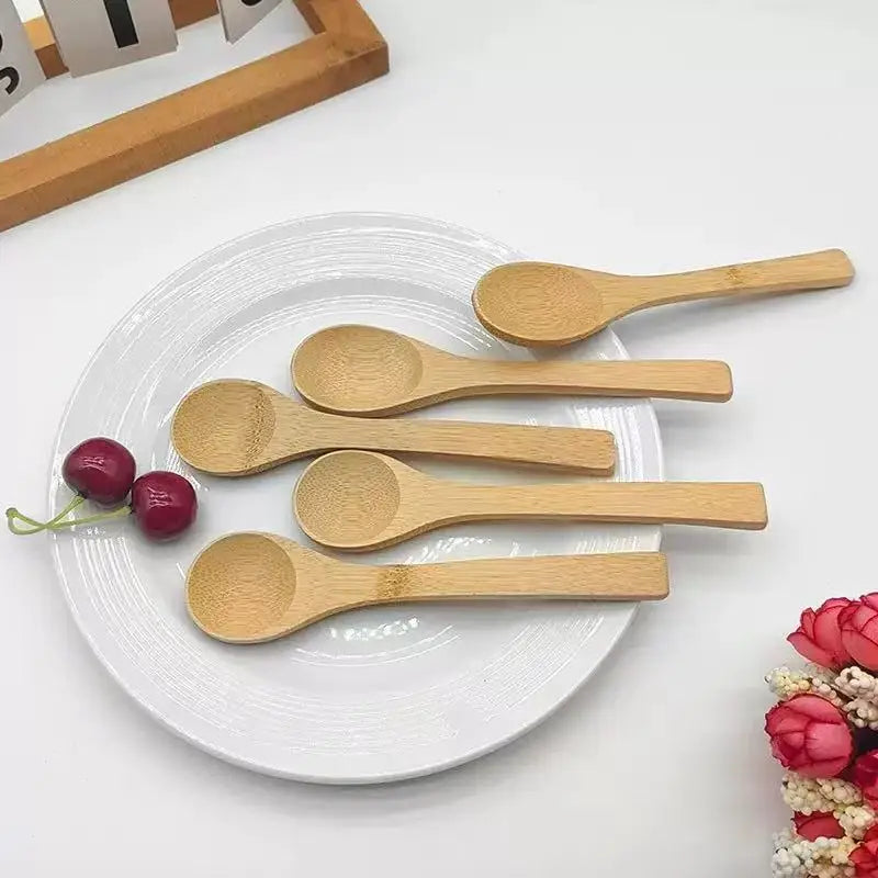 10pcs Bamboo Wooden Honey Spoon Set Kitchen Tableware