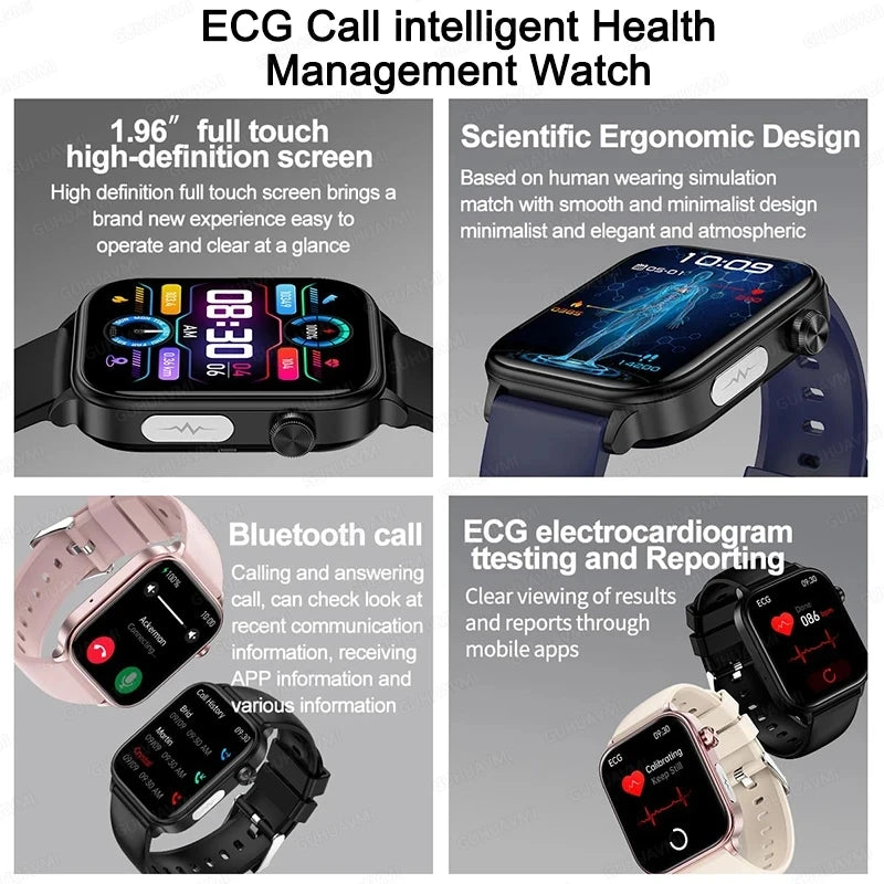 ECG PPG Health Smartwatch Blood Pressure Heart Rate Monitor