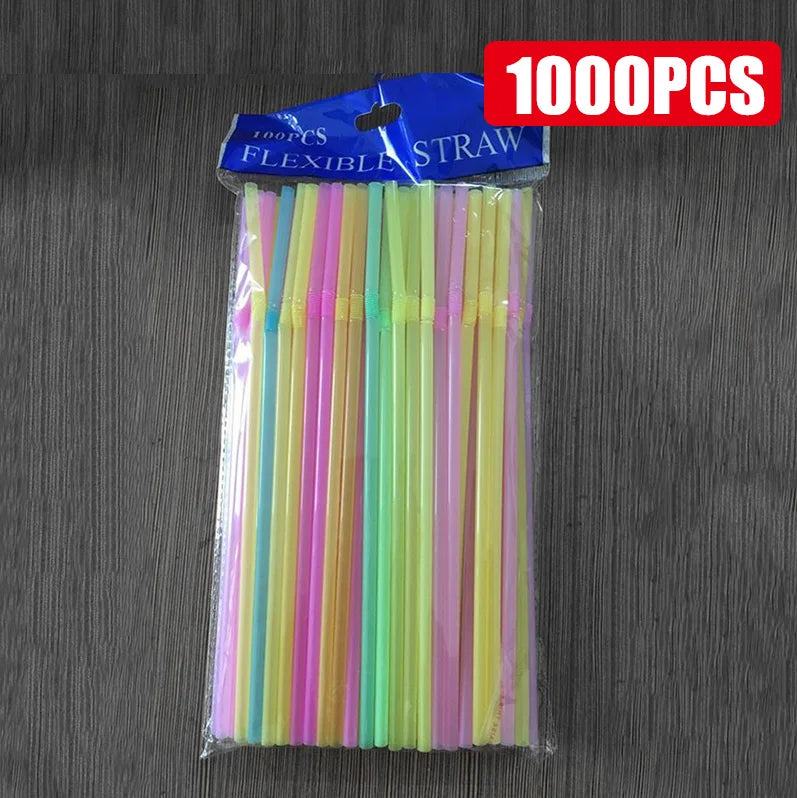 50–3000pcs Multicolor Drinking Straws – Party & Beverage Use
