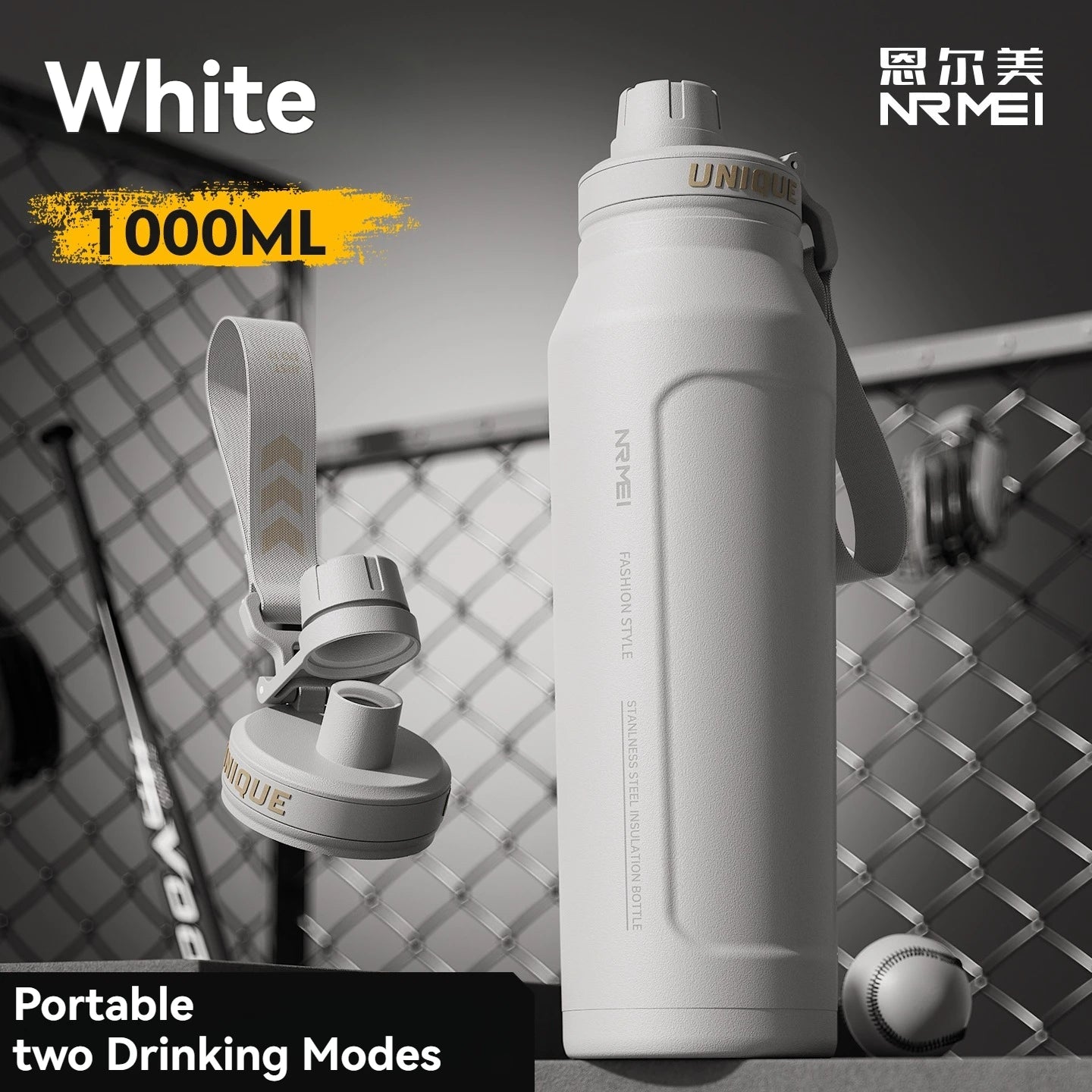 1L Stainless Steel Insulated Water Bottle with Handle Thermos