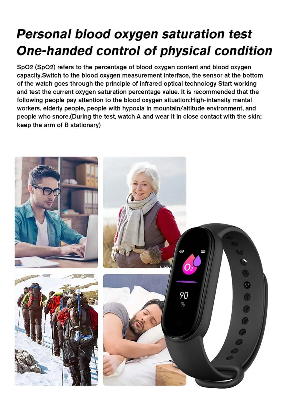 M6 Fitness Smartwatch with Heart & BP Monitor