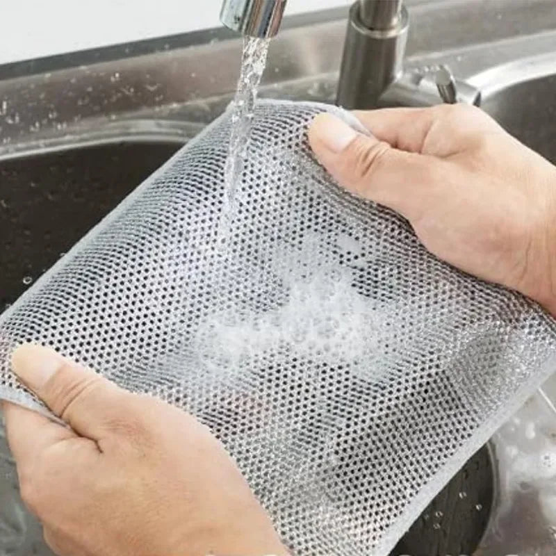 5/20pcs Steel Wire Mesh Cleaning Cloth – Non-Scratch Dish Rags