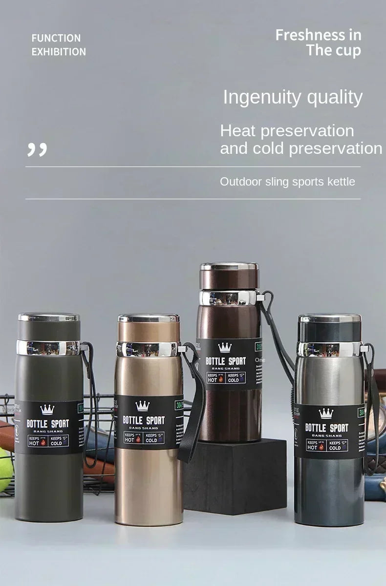 1L Stainless Steel Thermal Bottle – Hot & Cold Vacuum Flask
