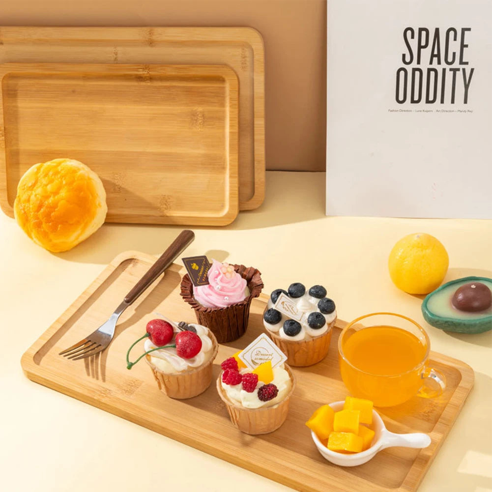 Bamboo Wooden Serving Tray – Rectangular Tea & Food Tray