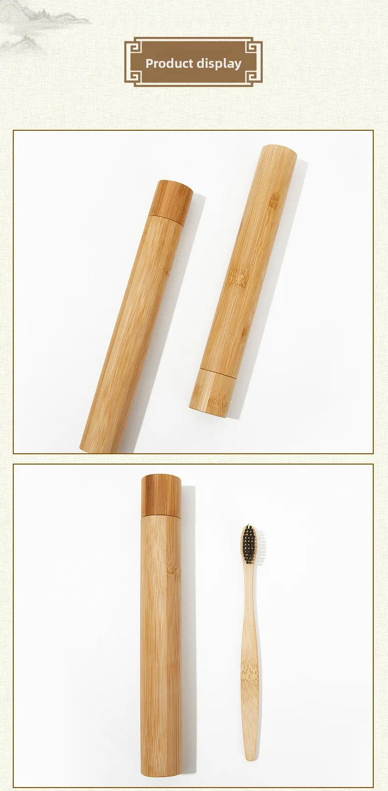 Eco-Friendly Bamboo Toothbrush Case – 21cm Travel Holder