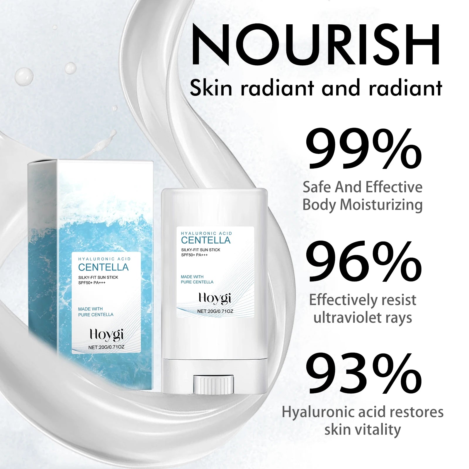 Hyaluronic Acid Sunscreen Stick SPF50+ Hydrating Non Greasy Protection
