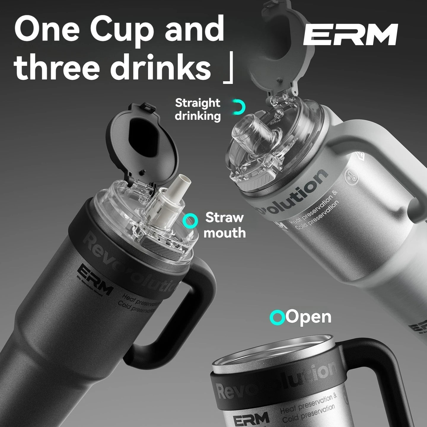1200ML Stainless Steel Ceramic Tumbler Insulated Vacuum Flask Bottle