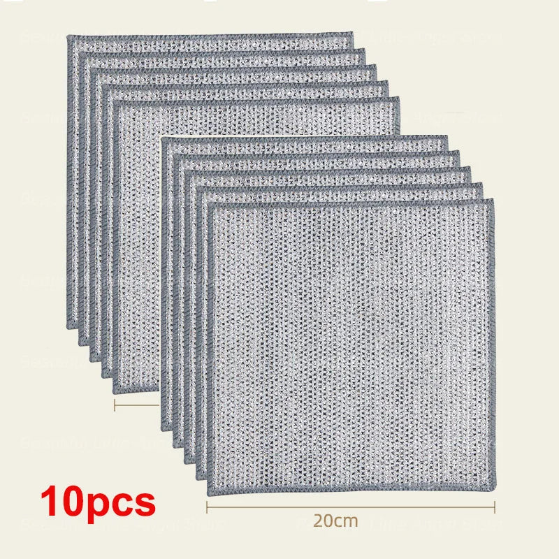 5/20pcs Steel Wire Mesh Cleaning Cloth – Non-Scratch Dish Rags