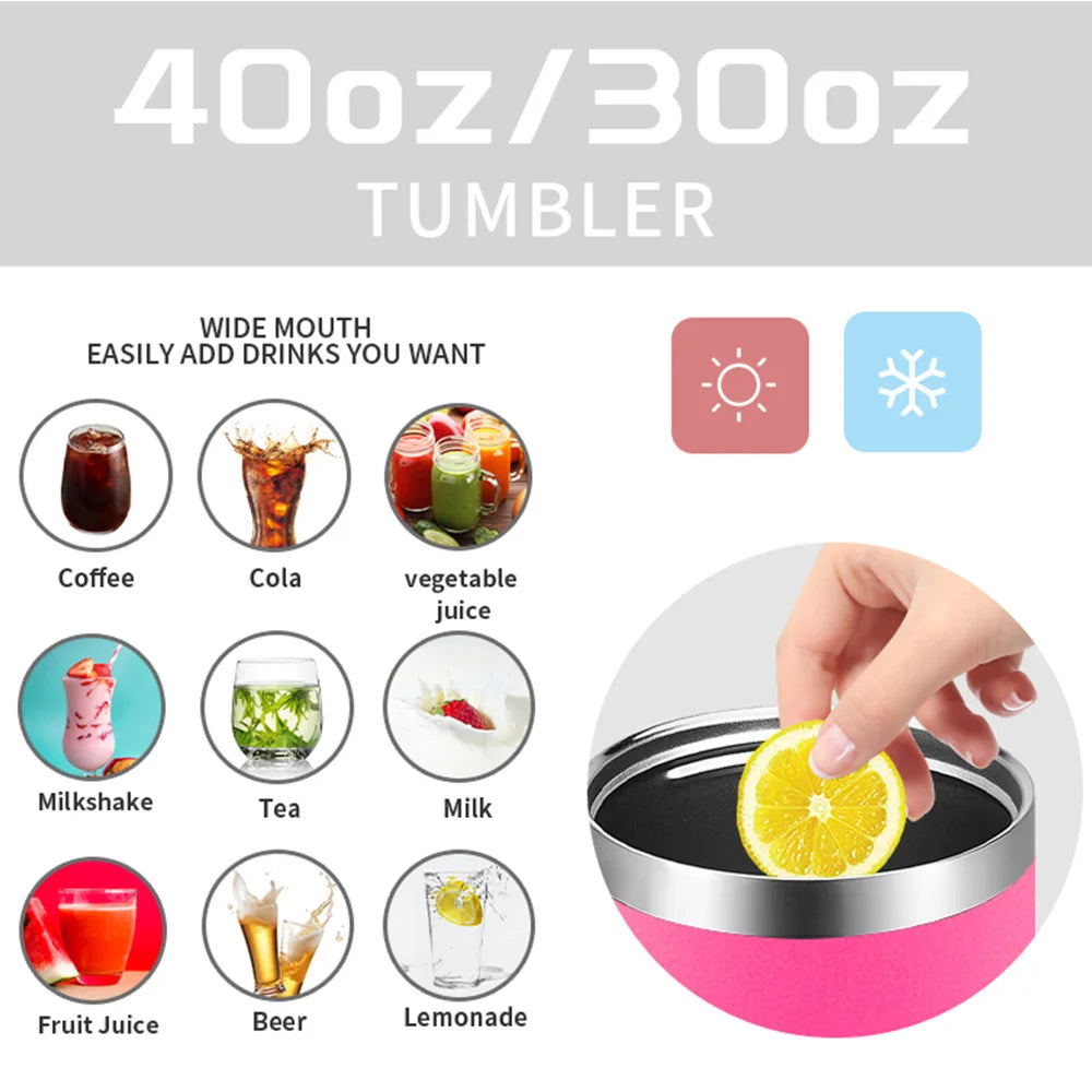 30oz/40oz Stainless Steel Thermal Tumbler Mug