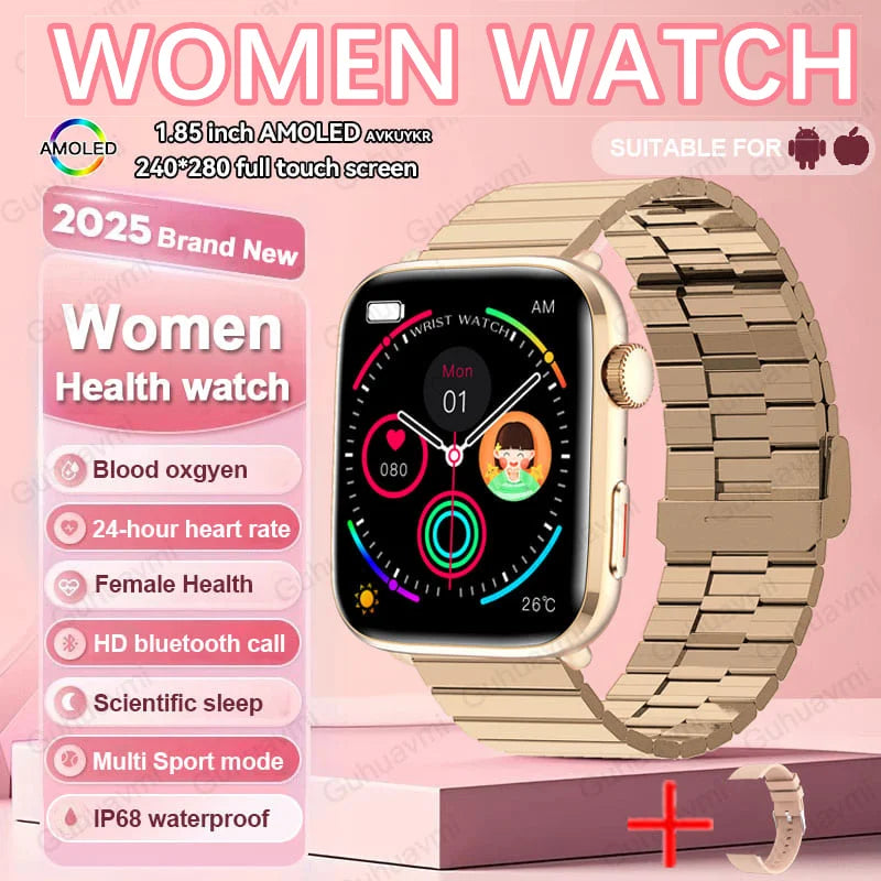 AI Smart Health Watch ECG HRV Blood Pressure Monitor NFC