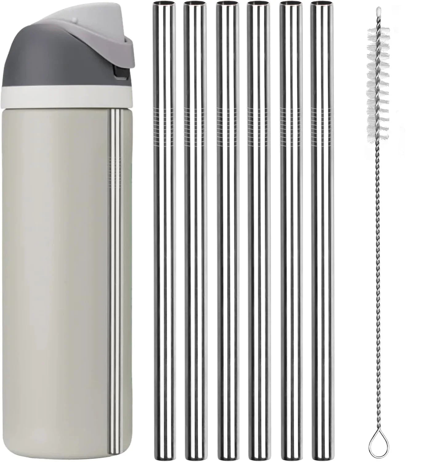 Metal Replacement Straws for Owala Bottles 24–32oz Stainless Steel Set