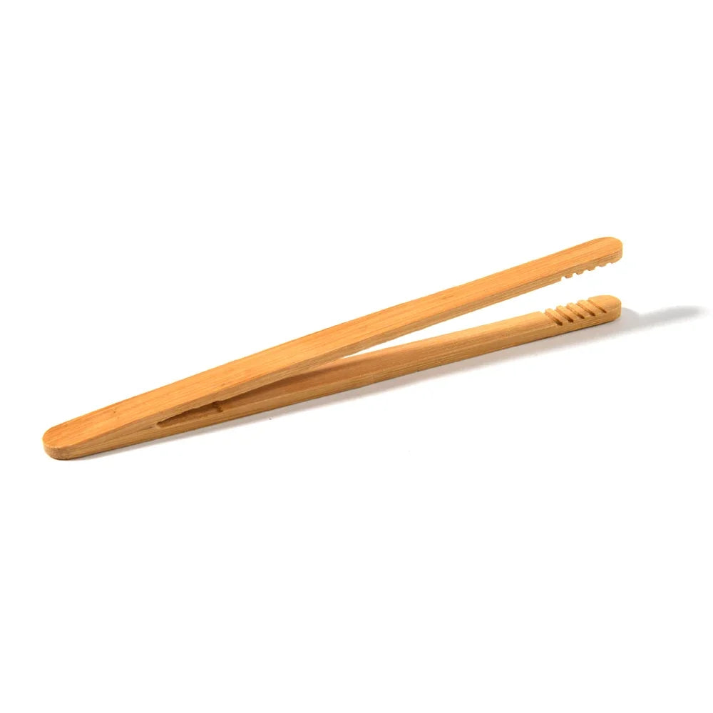 2pcs Bamboo Food Tongs Kitchen Cooking Buffet BBQ Clip