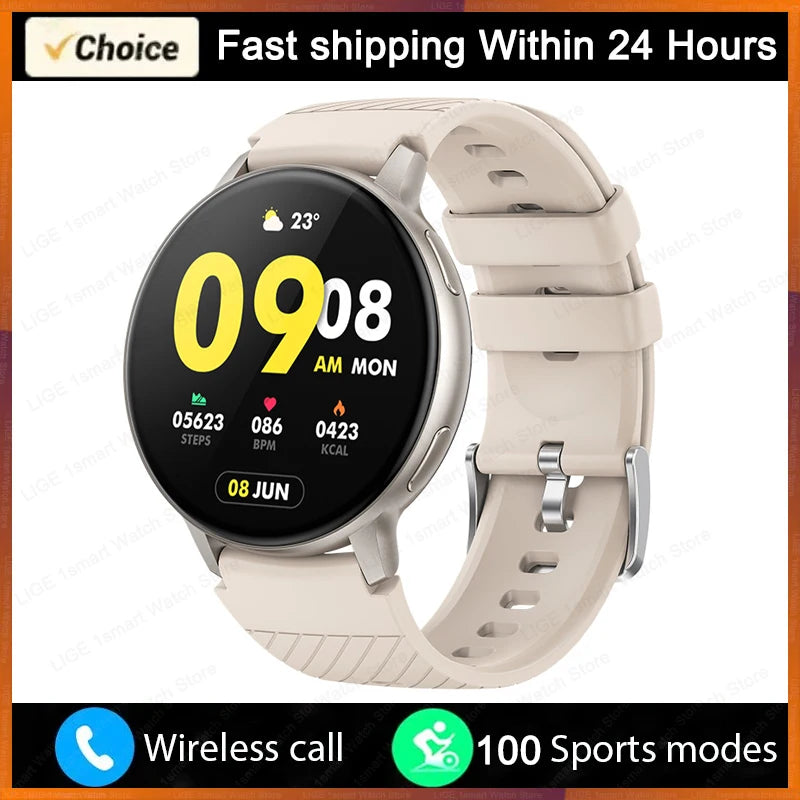 LIGE Bluetooth Call Smartwatch – Custom Dial, Fitness Tracker