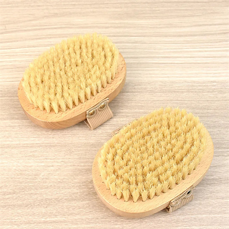 Natural Boar Bristle Bamboo Body Brush – Dry & Wet Exfoliating