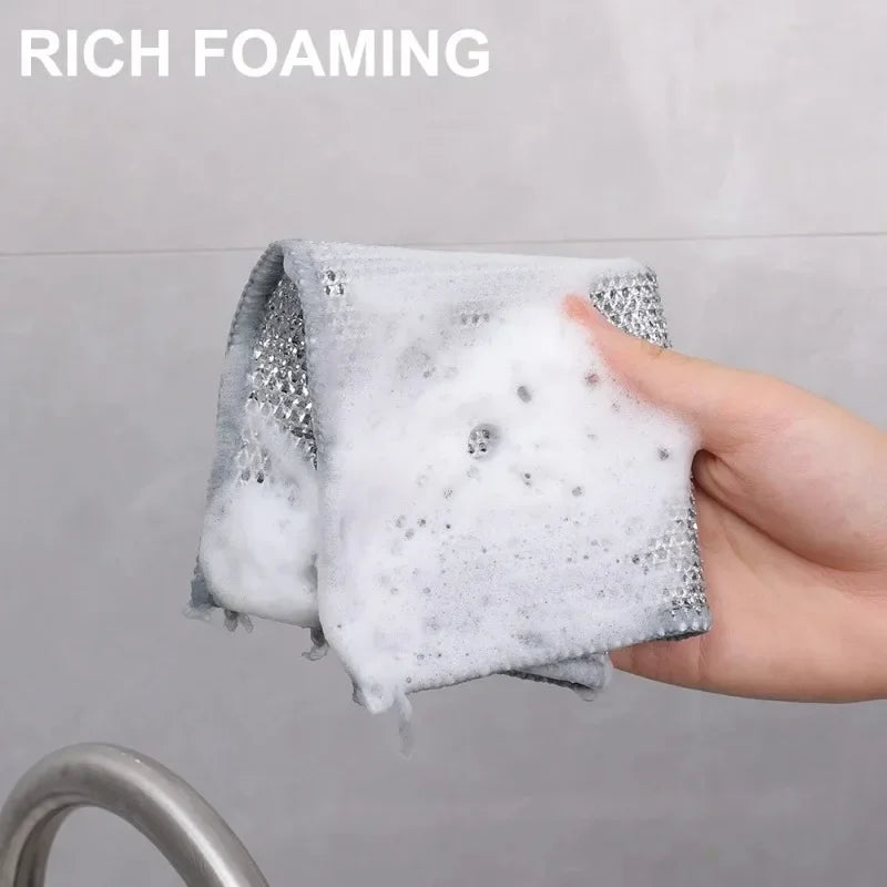 5/20pcs Steel Wire Mesh Cleaning Cloth – Non-Scratch Dish Rags