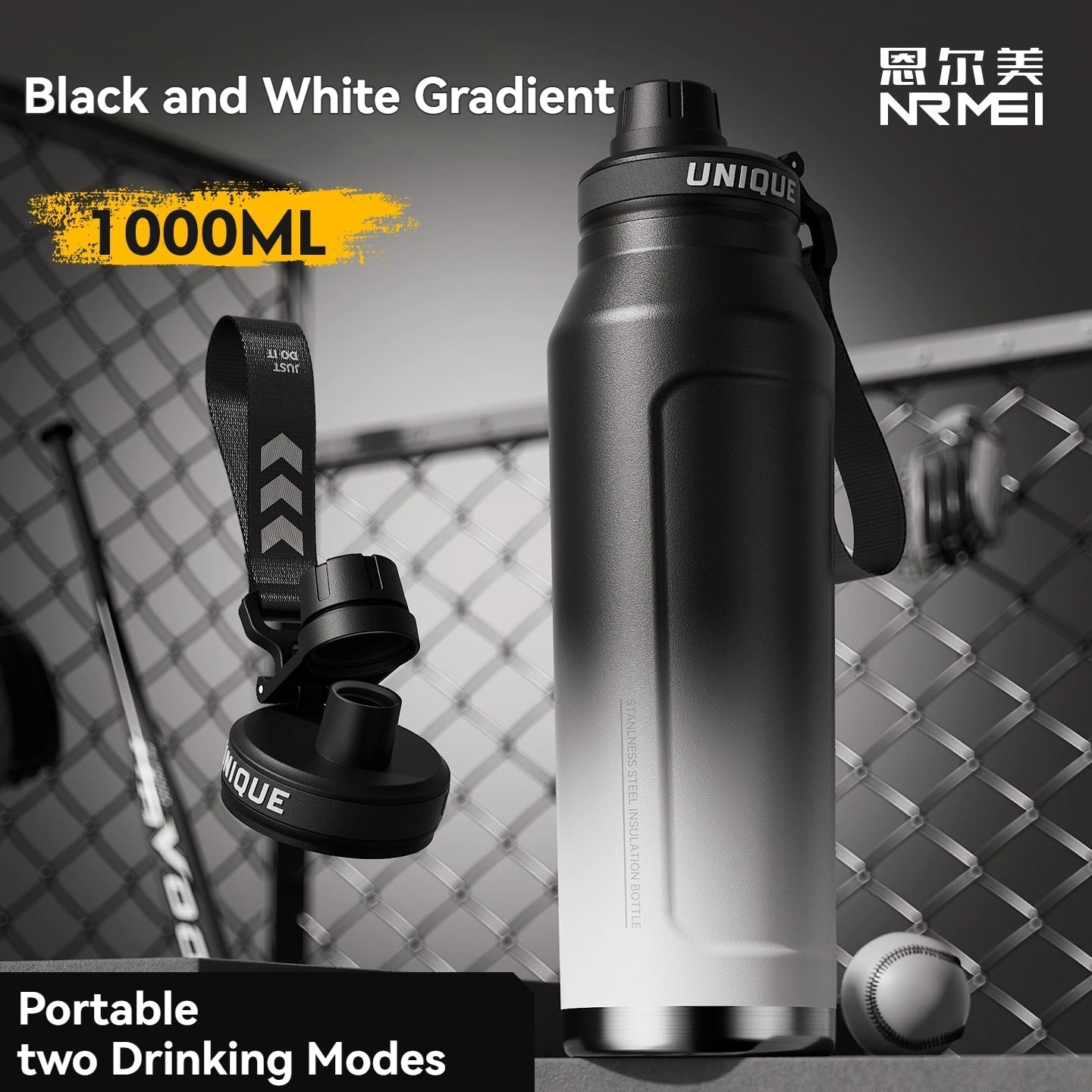 1L Stainless Steel Insulated Water Bottle with Handle Thermos