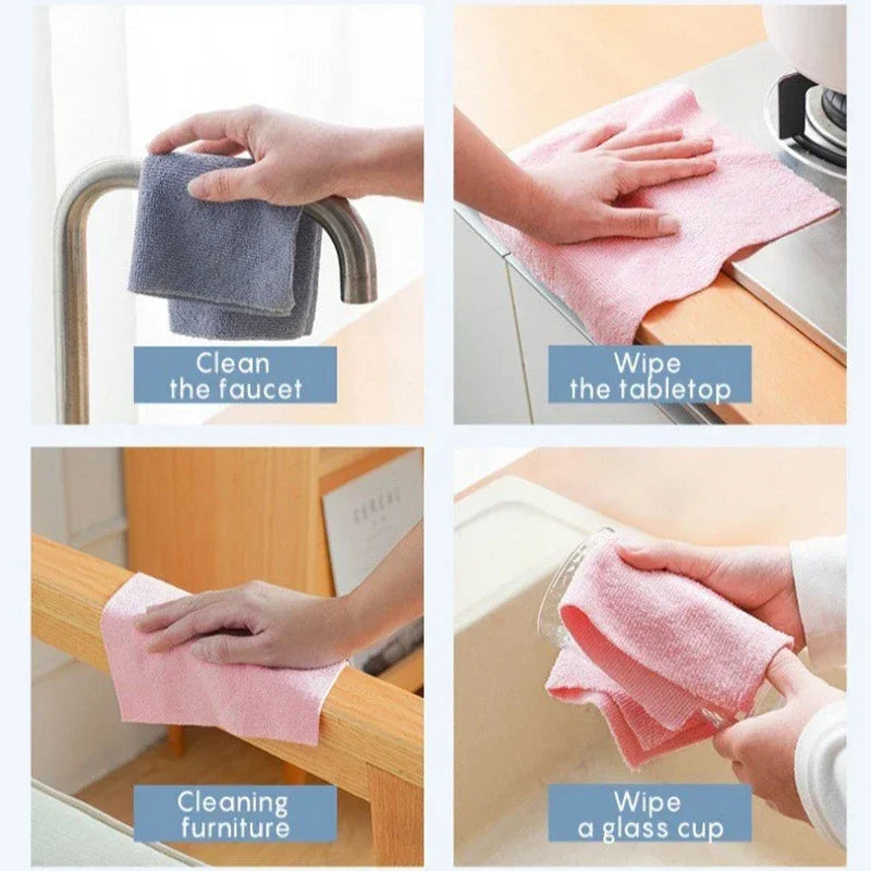 Reusable Microfiber Cleaning Towel Roll (20 Sheets)