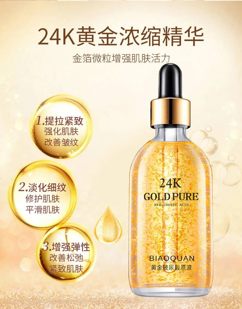 100ml 24K Gold Hyaluronic Acid Face Serum – Anti-Aging & Whitening