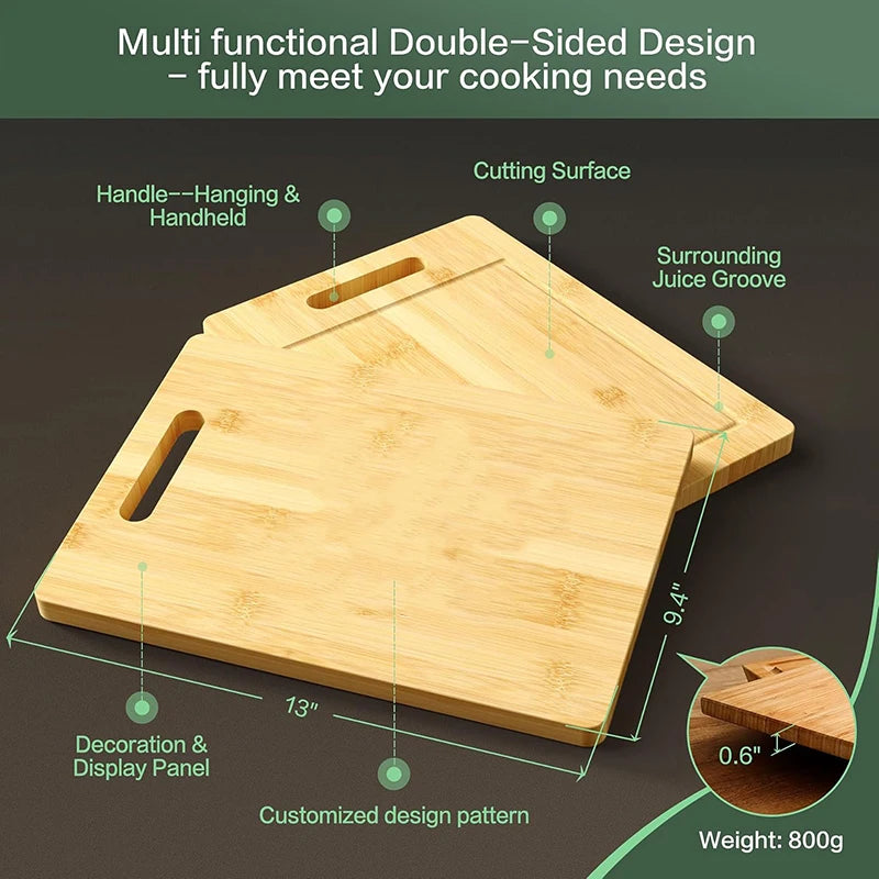Wooden Bamboo Cutting Board for Meat Fruits and Vegetables