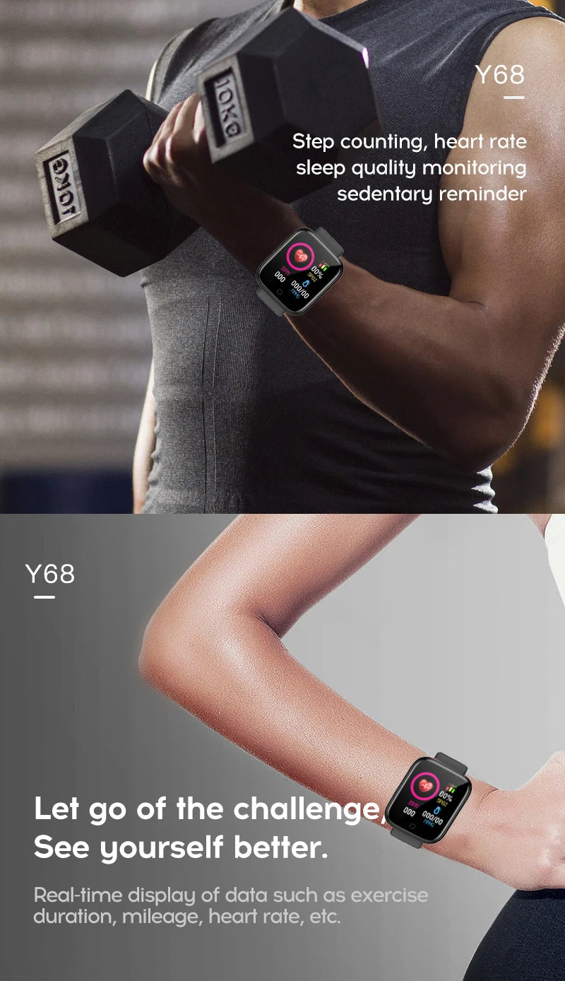 Y68/D20 Bluetooth Smartwatch for Men & Women
