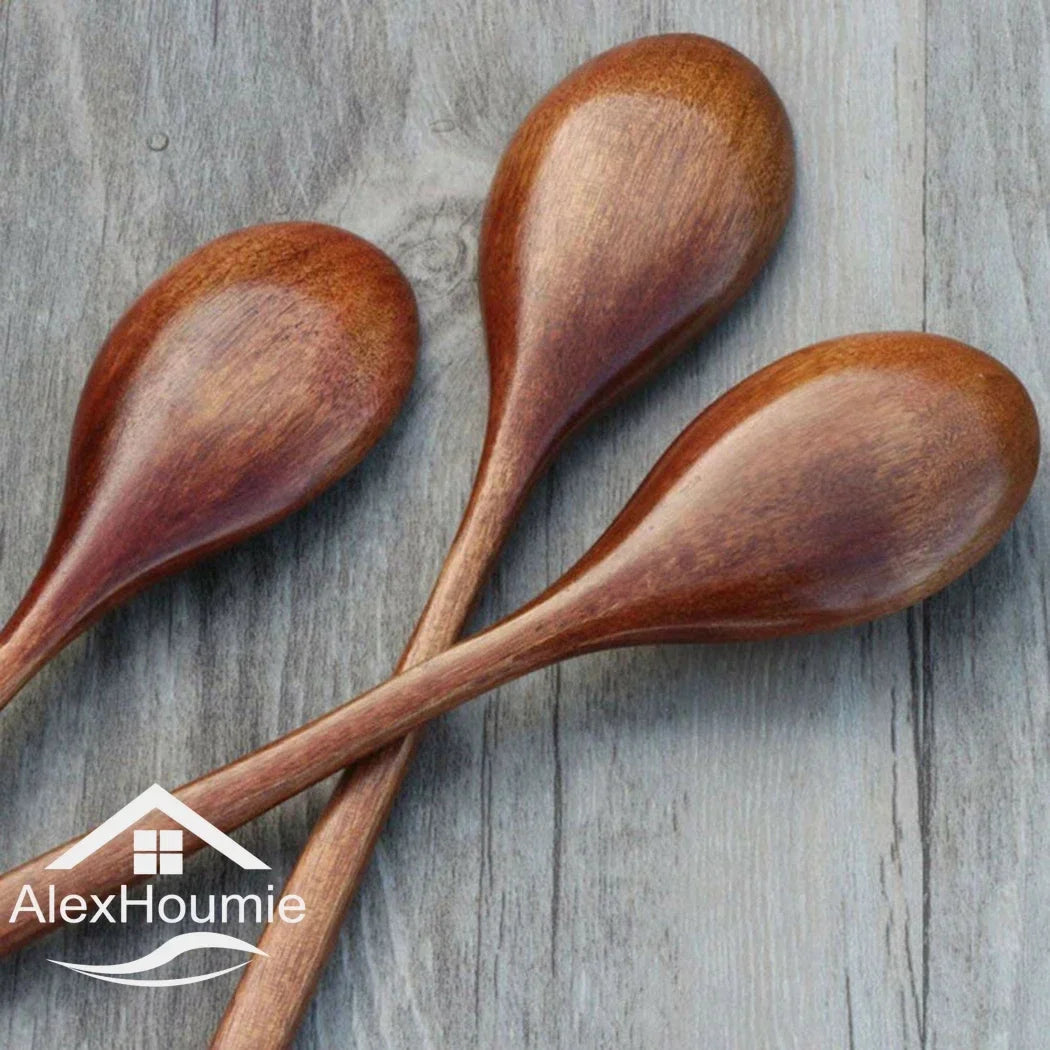 6 Piece Bamboo Wooden Spoons Korean Style Kitchen Tableware