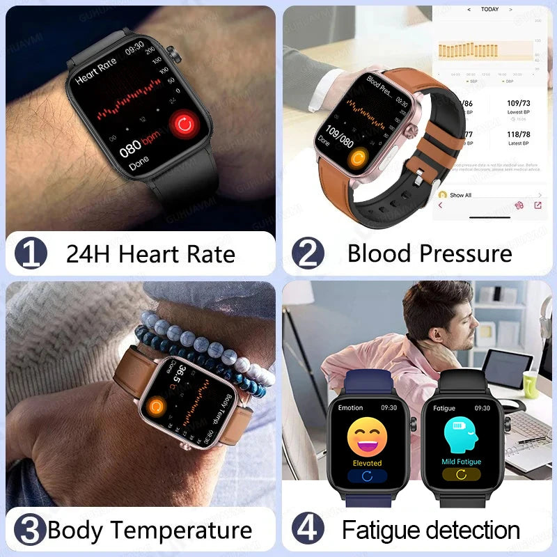ECG PPG Health Smartwatch Blood Pressure Heart Rate Monitor