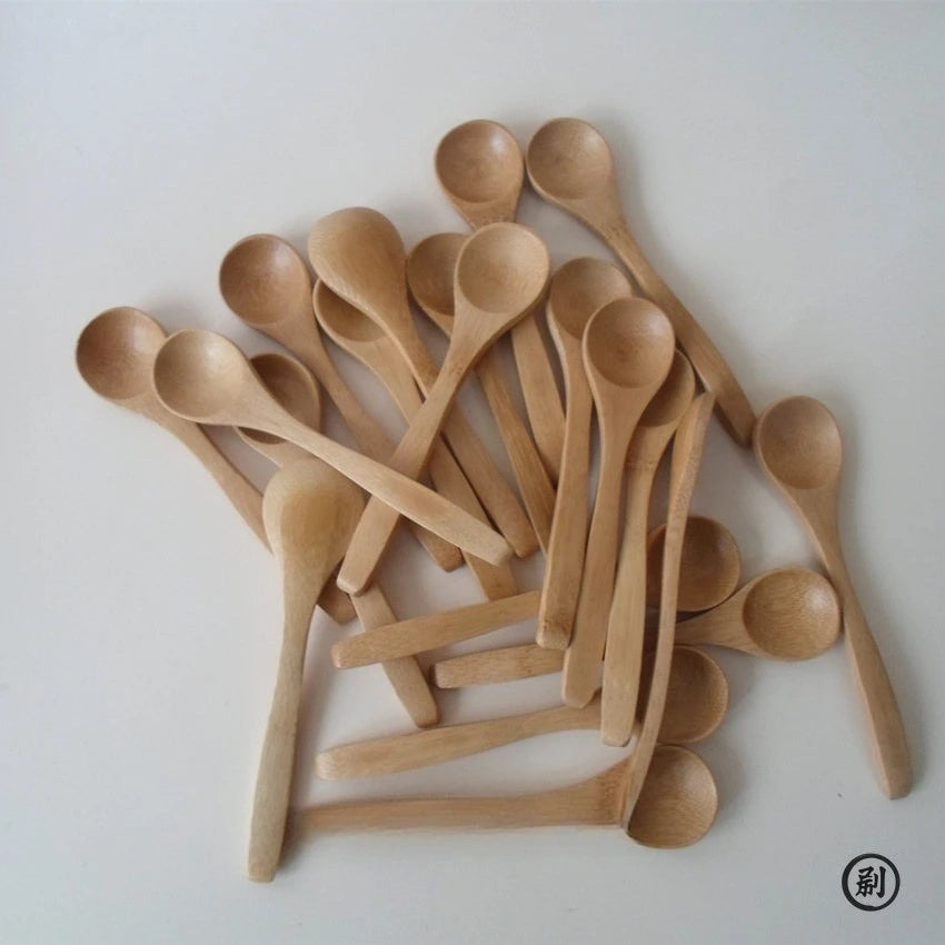 10pcs Bamboo Wooden Honey Spoon Set Kitchen Tableware