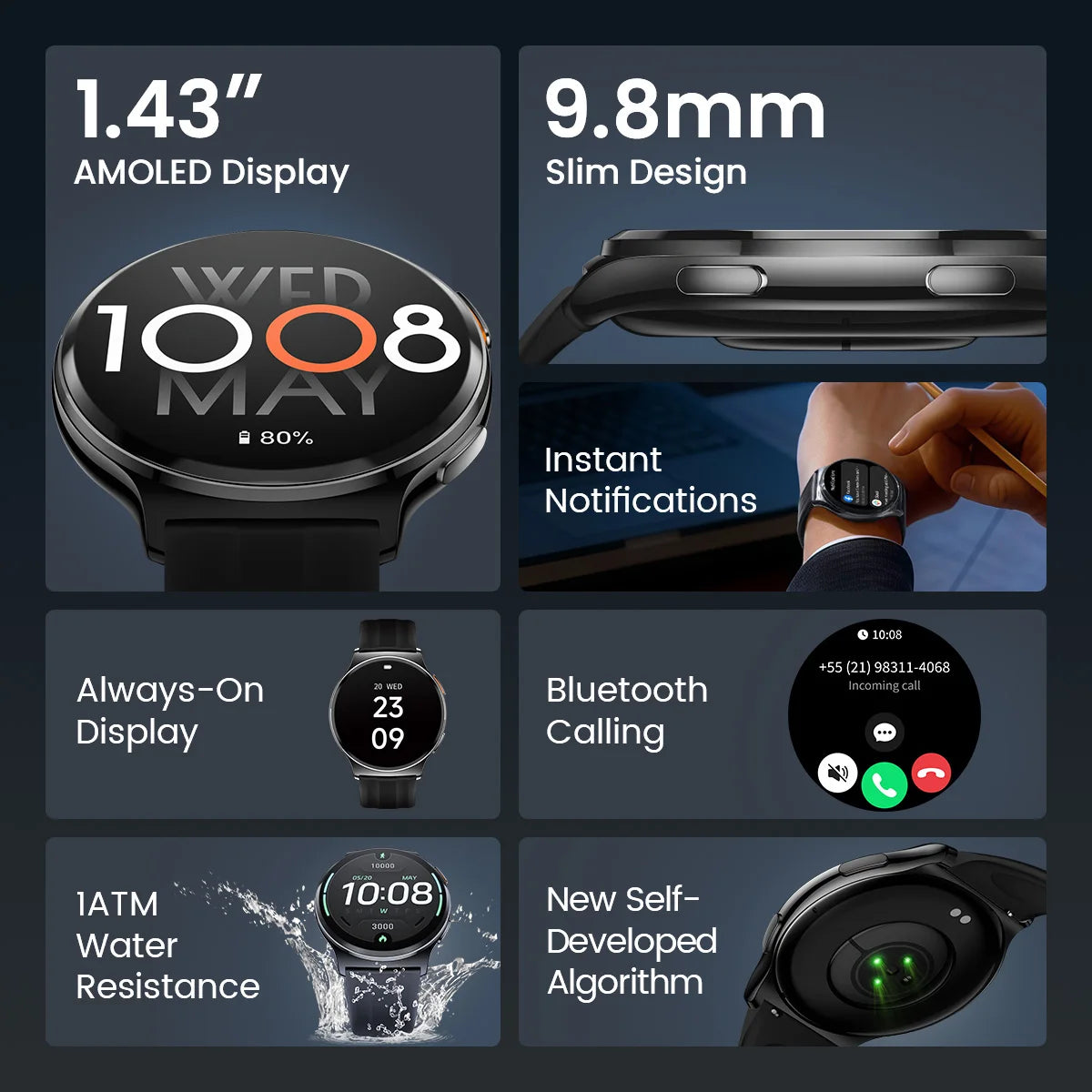 Solar Lite 2 AMOLED Smartwatch Health Sports Voice Call
