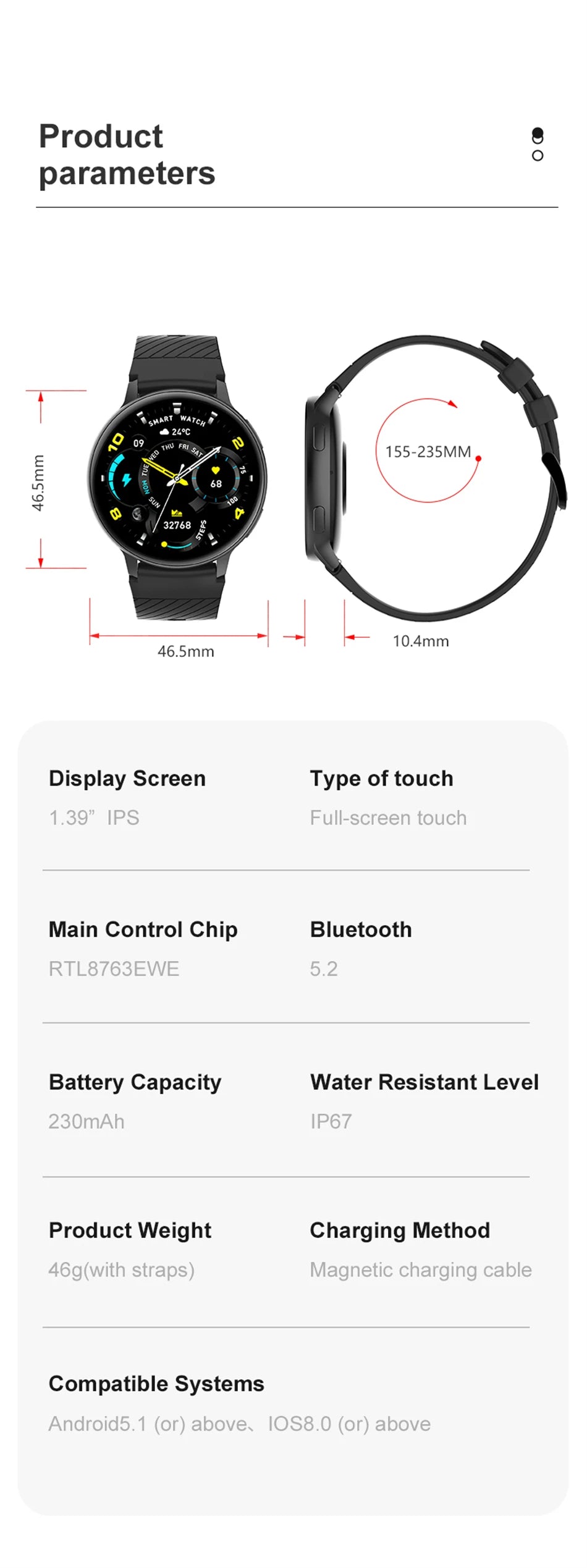 LIGE Bluetooth Call Smartwatch – Custom Dial, Fitness Tracker