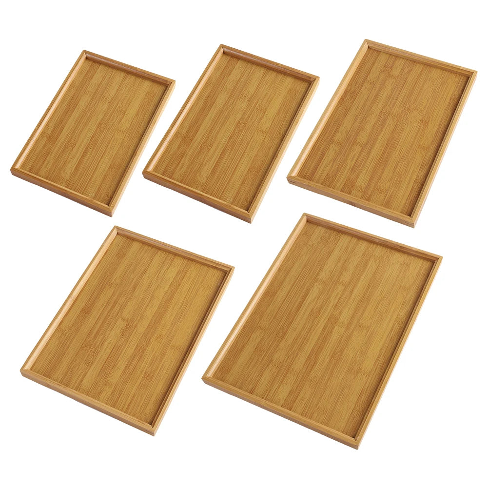Bamboo Wooden Serving Tray – Rectangular Tea & Food Tray