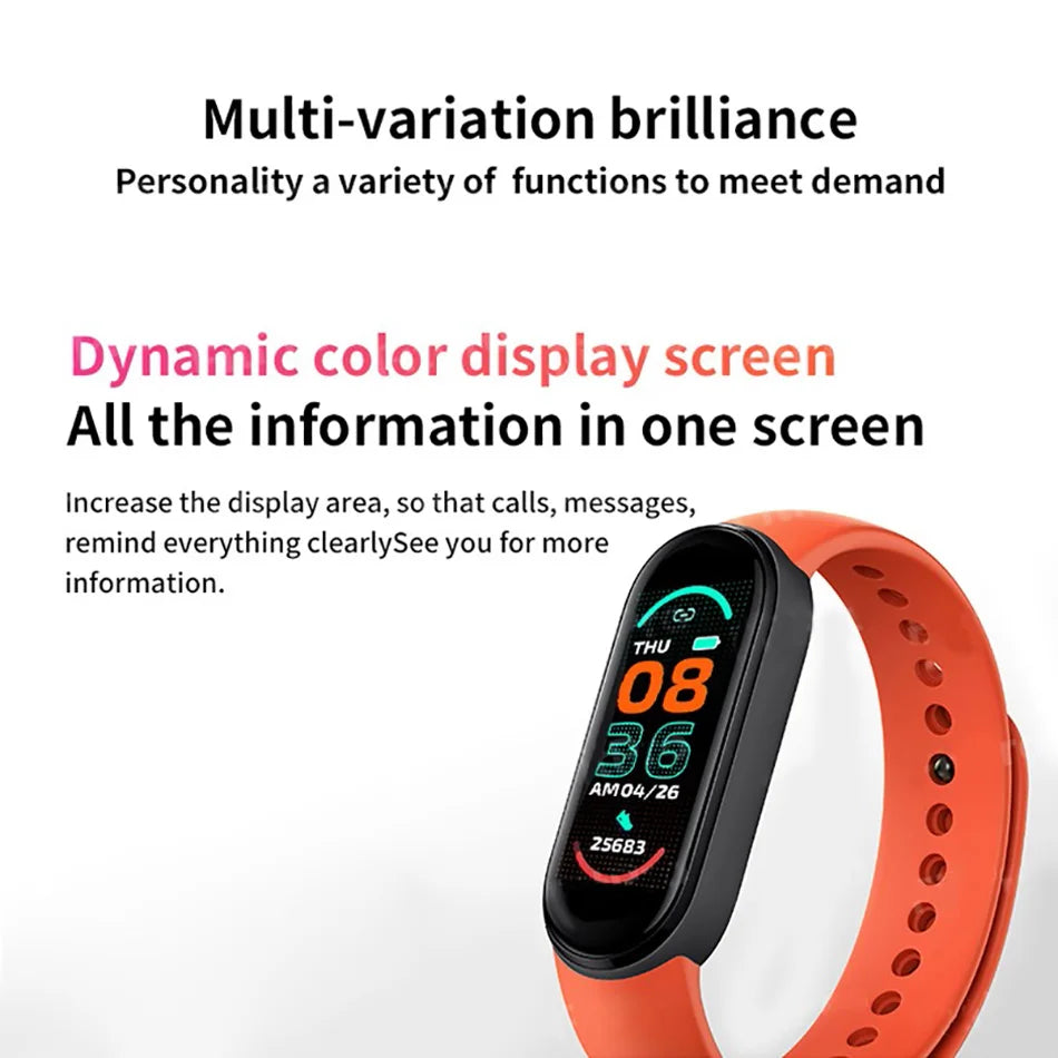 M6 Fitness Smartwatch with Heart & BP Monitor