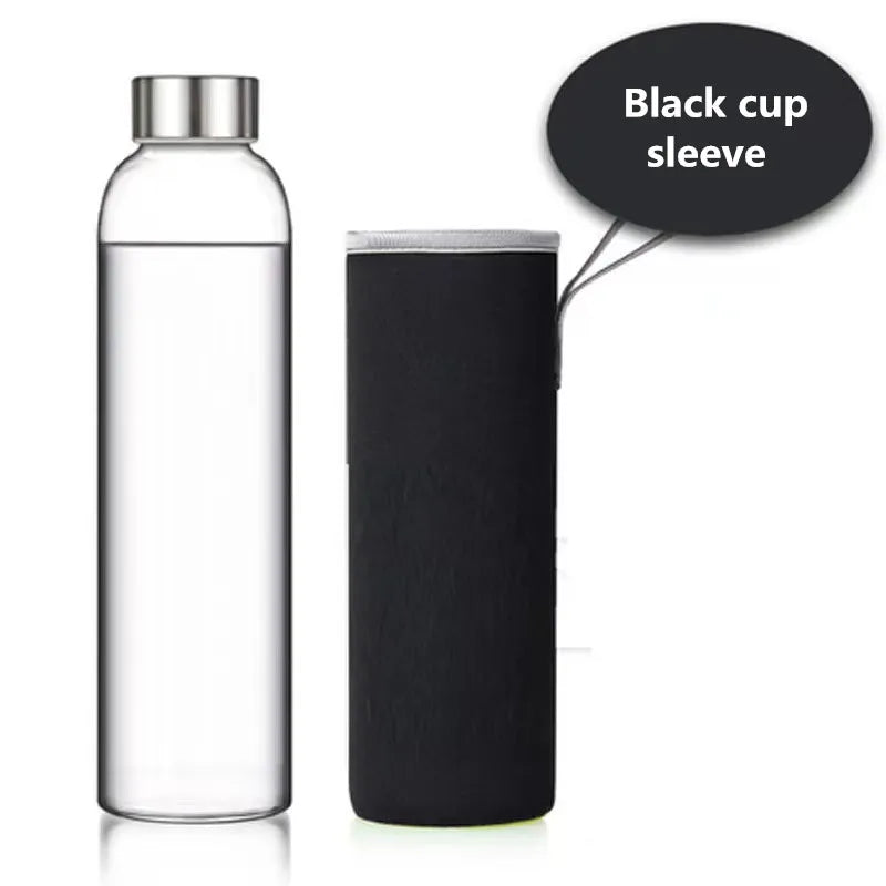 550ml Portable Glass Water Bottle – Travel & Car Friendly