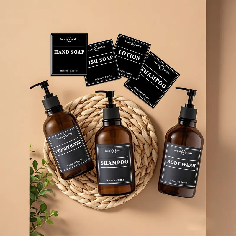 3Pcs 500ML Shampoo Bottles with Pump – Refillable Dispensers
