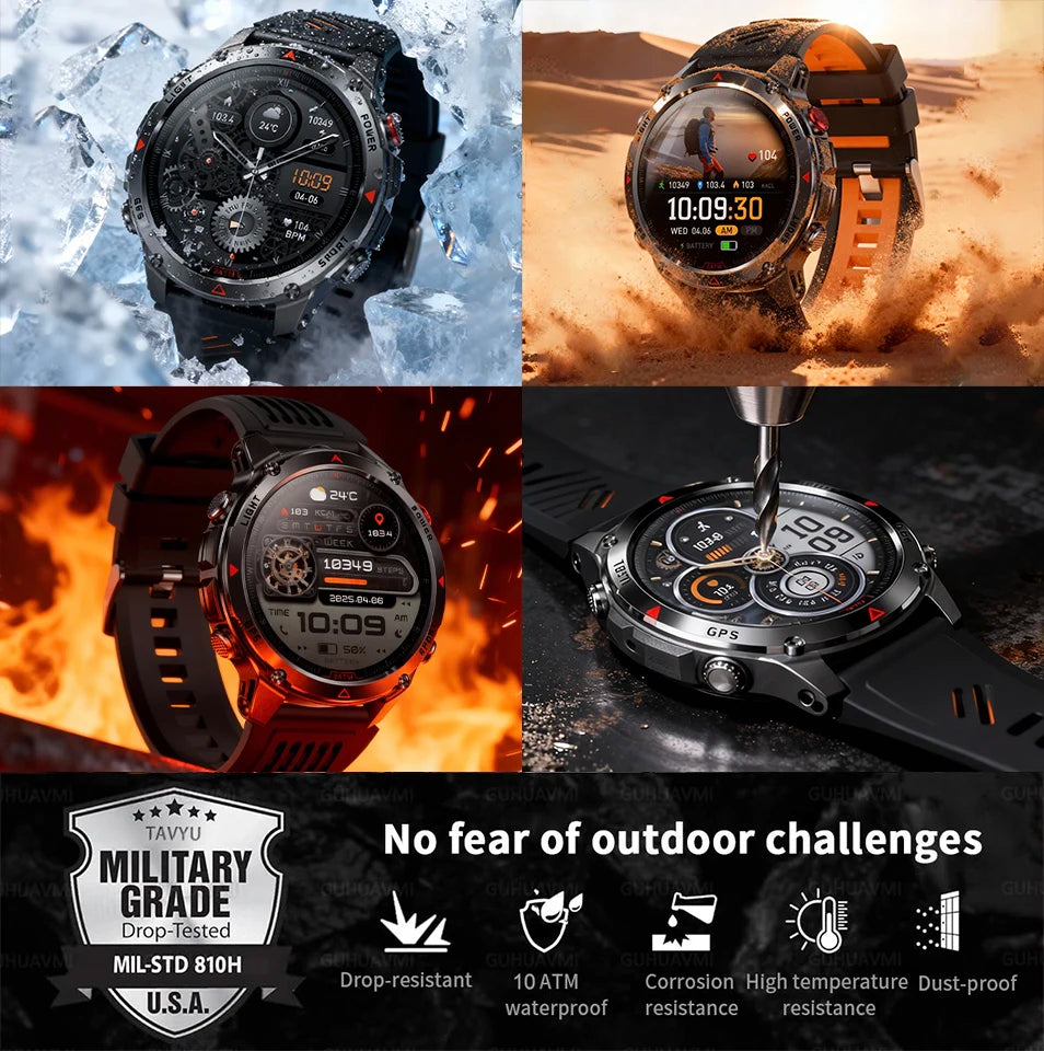 T-Rex 3 Pro Military GPS Smartwatch 10ATM AMOLED Men