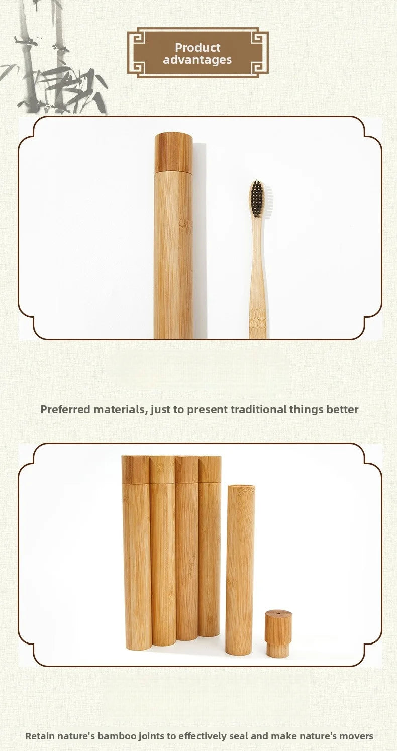 Eco-Friendly Bamboo Toothbrush Case – 21cm Travel Holder