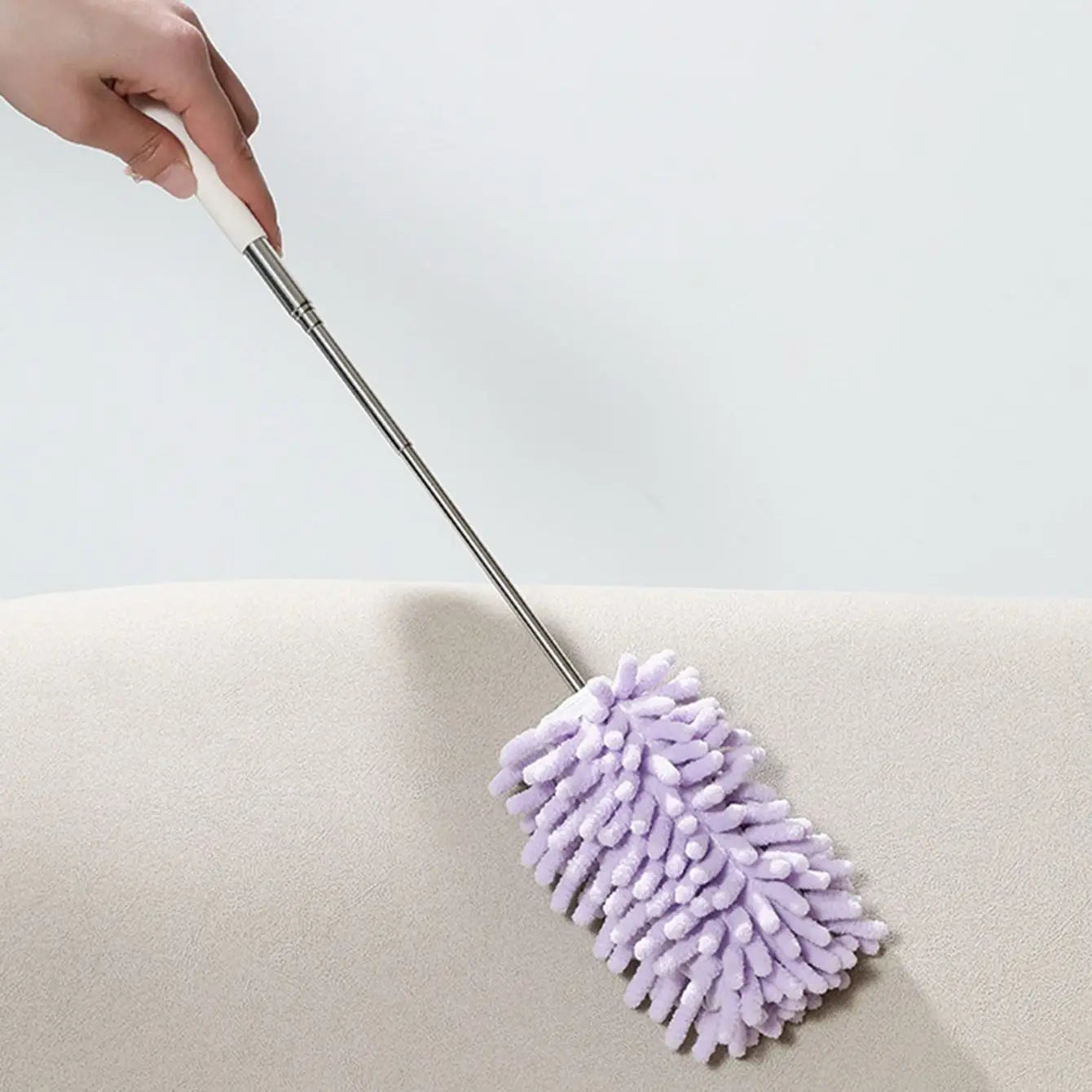 Telescopic Microfiber Chenille Duster – Stainless Steel Handle