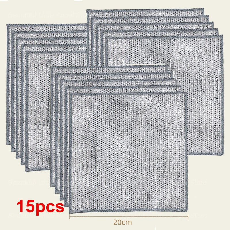 5/20pcs Steel Wire Mesh Cleaning Cloth – Non-Scratch Dish Rags