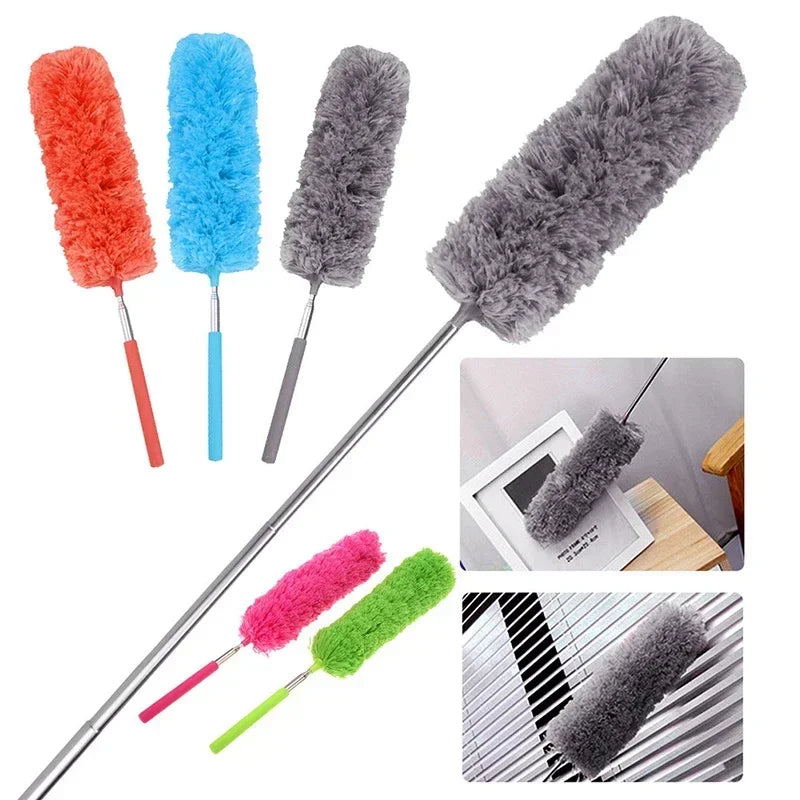 Telescopic Electrostatic Feather Duster – Microfiber Cleaning Tool