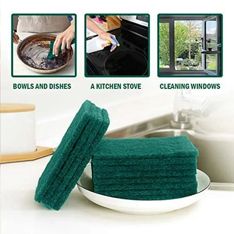 10/20/30pcs Non-Scratch Kitchen Scrub Pads – Reusable Dish & Pot Cleaners