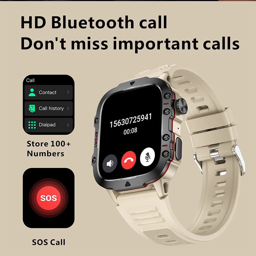 Original Men’s Smartwatch – Bluetooth Call, IP68 Waterproof, Fitness Tracker