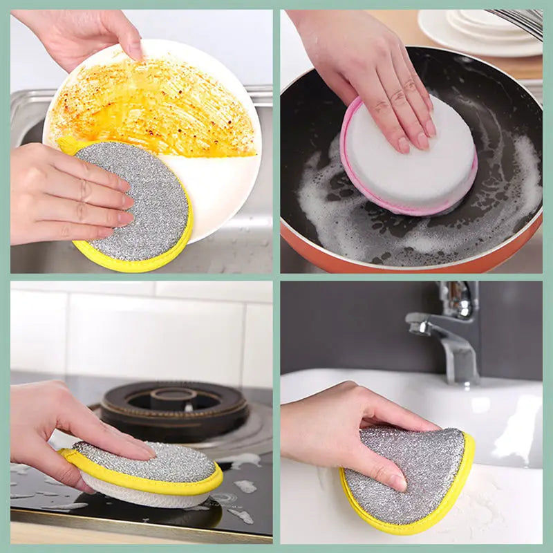 3/5/10PCS Double-Sided Dishwashing Sponges